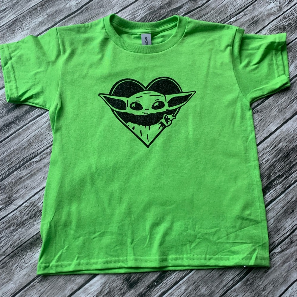Baby Yoda T-Shirt Sizes Youth XS S M L XL Sparkly Design